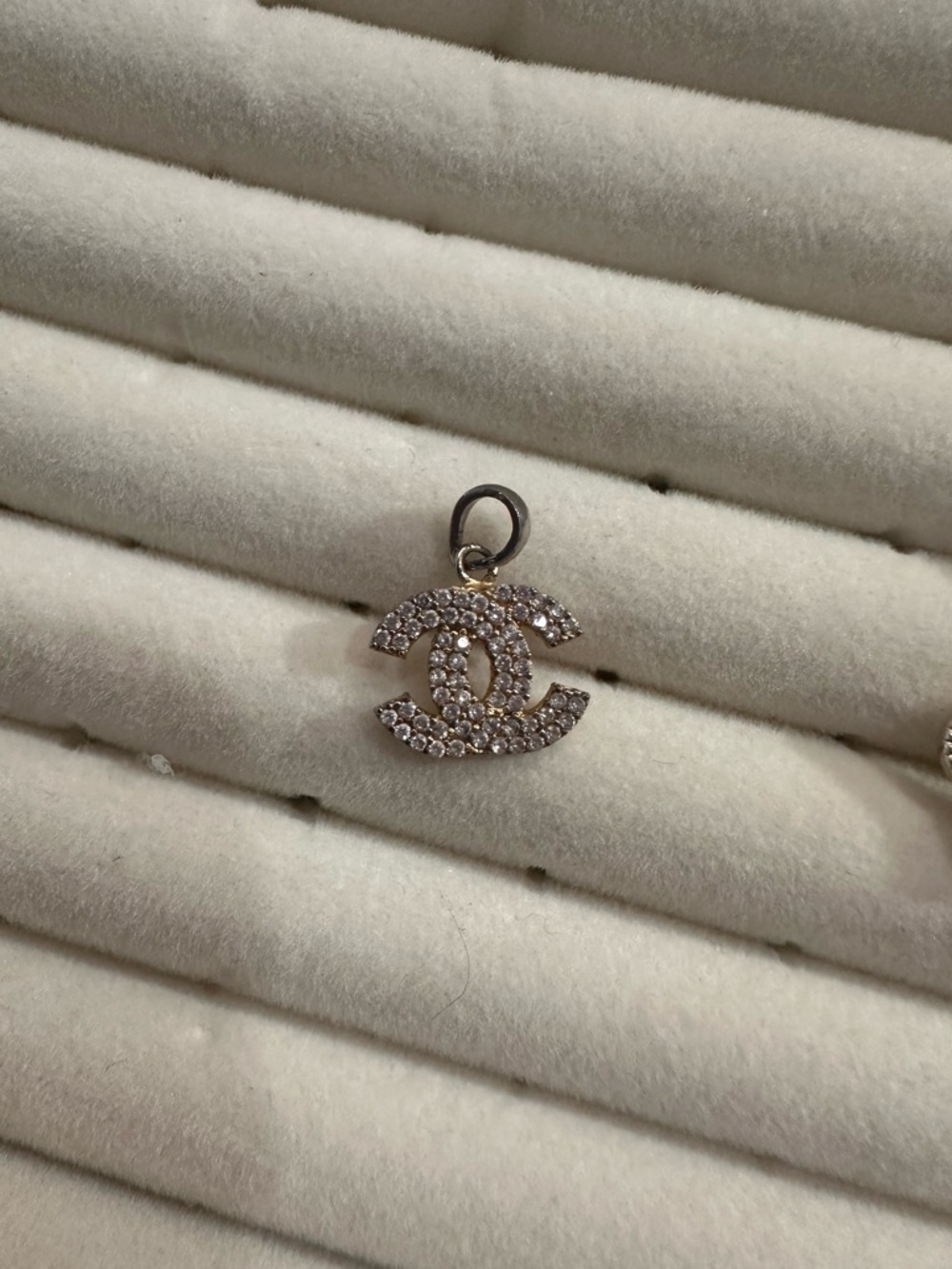 C Crystal Charm Pendant